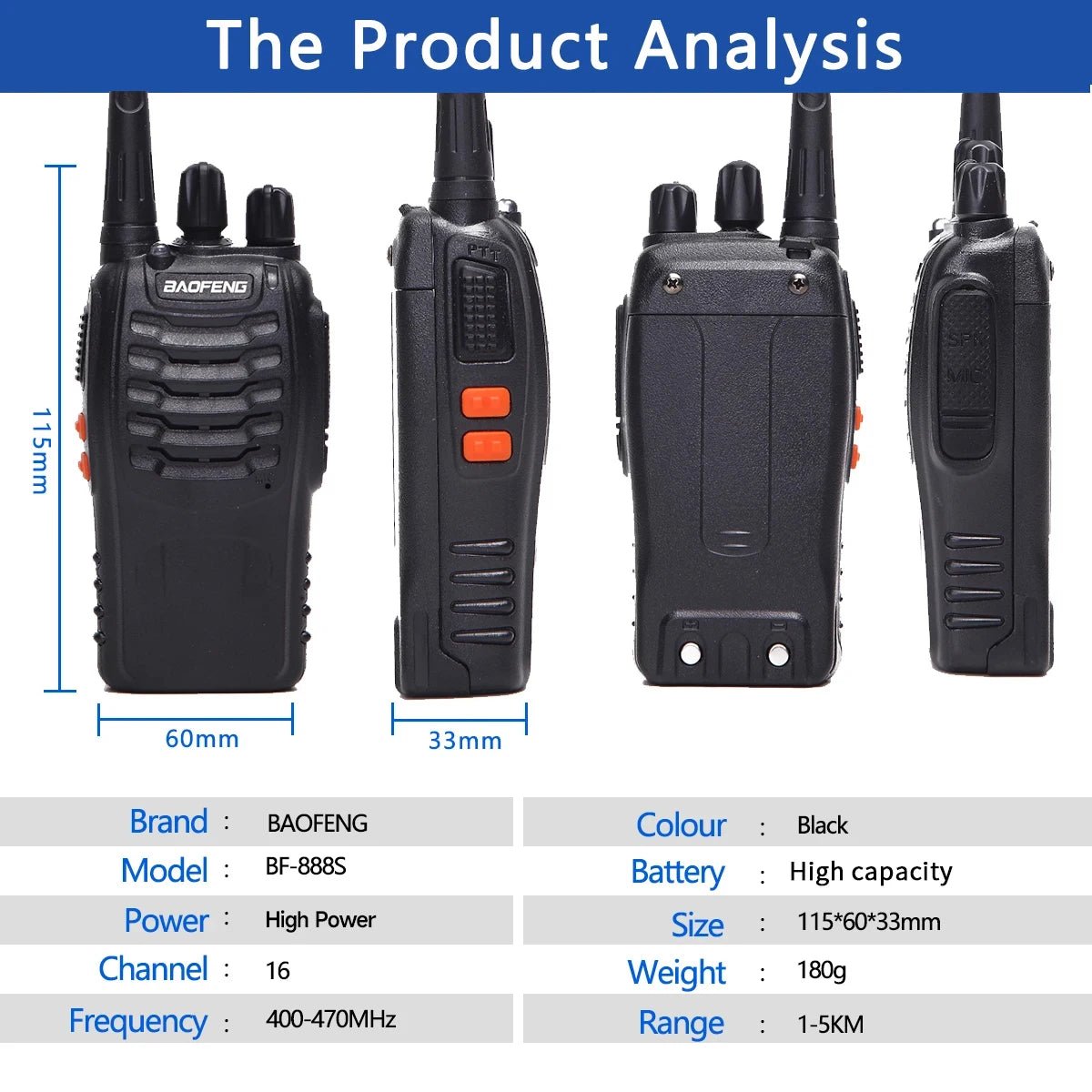 2/4PCS Baofeng BF - 888S V2 Walkie Talkie – Dual Band Portable Long Range UHF 400 - 470MHz Ham Two Way Radio with USB Charging for Hunting and Outdoor Activities - ZAMAR AUDIO SOLUTIONS