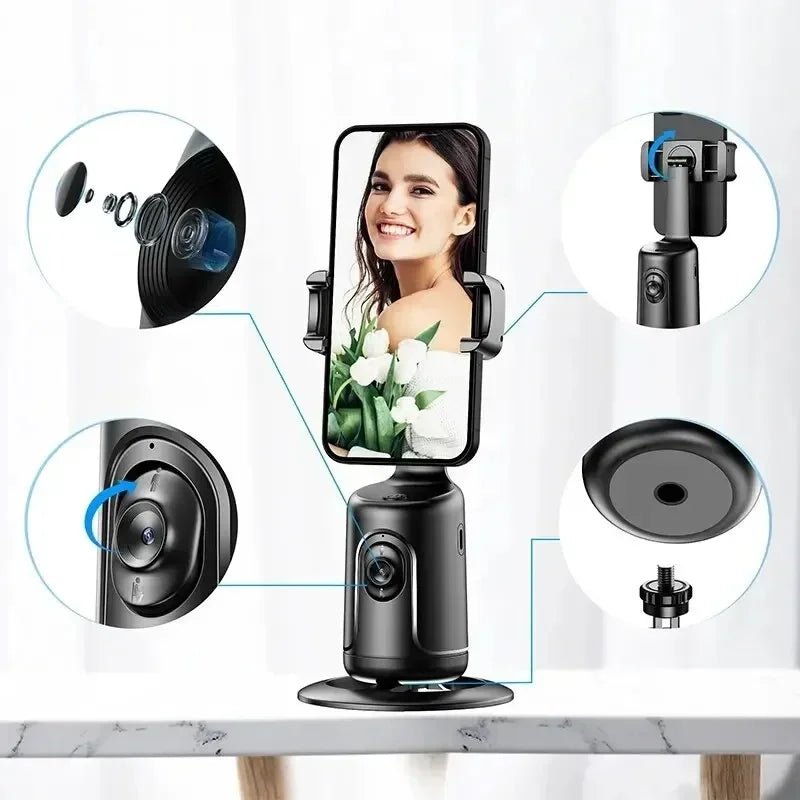 360° Face Tracking Phone Holder – Intelligent Shooting with Built - In AI and Rechargeable Battery - ZAMAR AUDIO SOLUTIONS