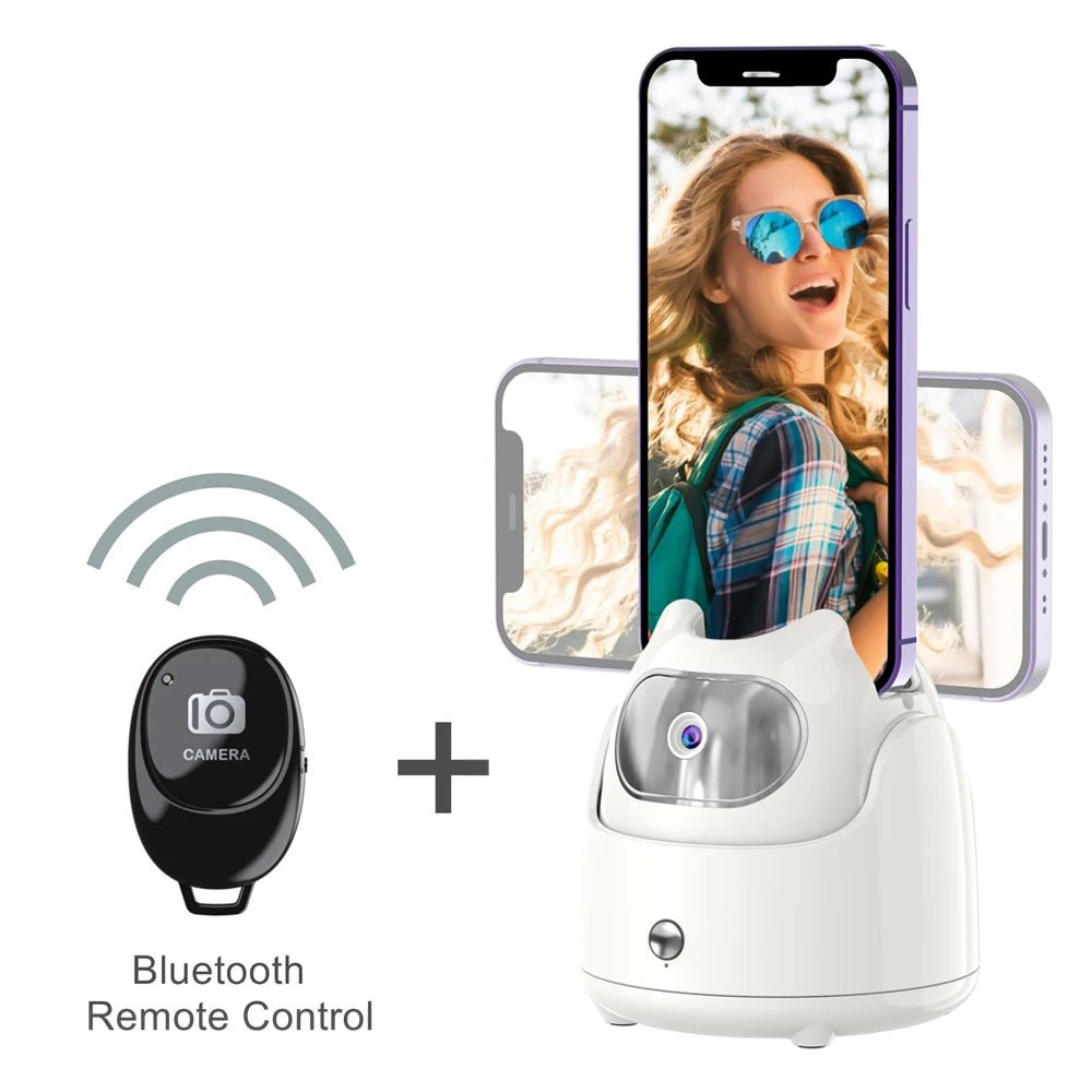360° Rotation Automatic Face Tracking Gimbal Mobile Phone Holder – APP - Free AI Face Recognition Phone Tripod for Live Vlog Video - ZAMAR AUDIO SOLUTIONS