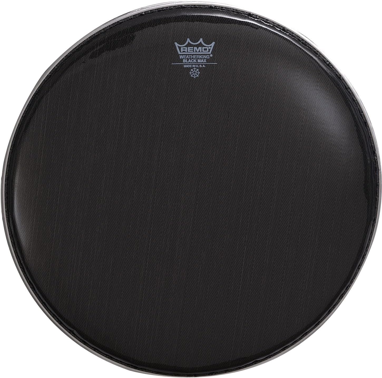 Snare Batter Drumhead displaying its sleek matte black surface and textured reverse dot design.