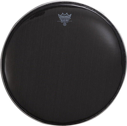 Snare Batter Drumhead displaying its sleek matte black surface and textured reverse dot design.