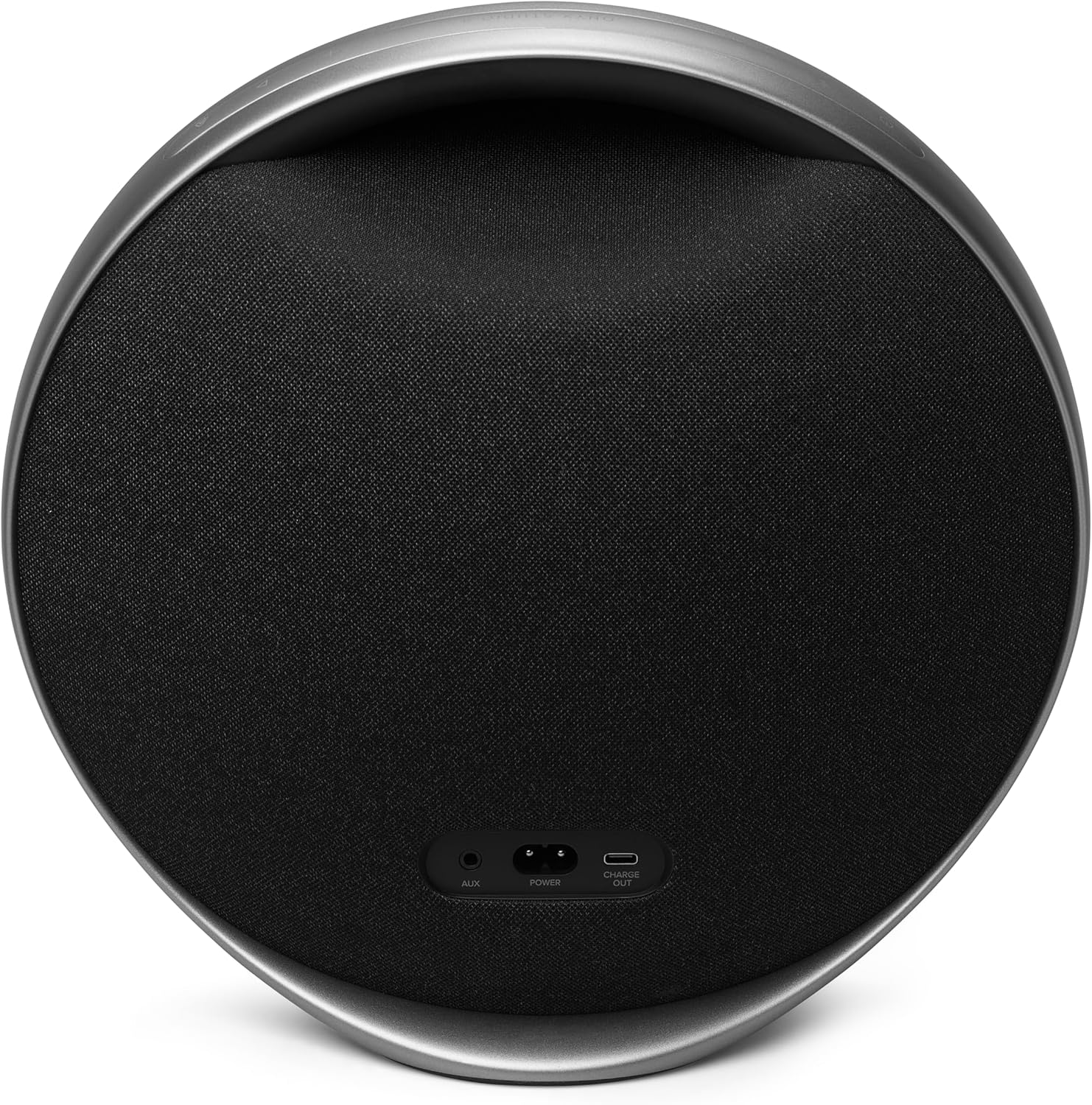 Close-up of the Harman Kardon Onyx Studio 9 showcasing the premium finish, tactile silicon buttons, and elegant design details.