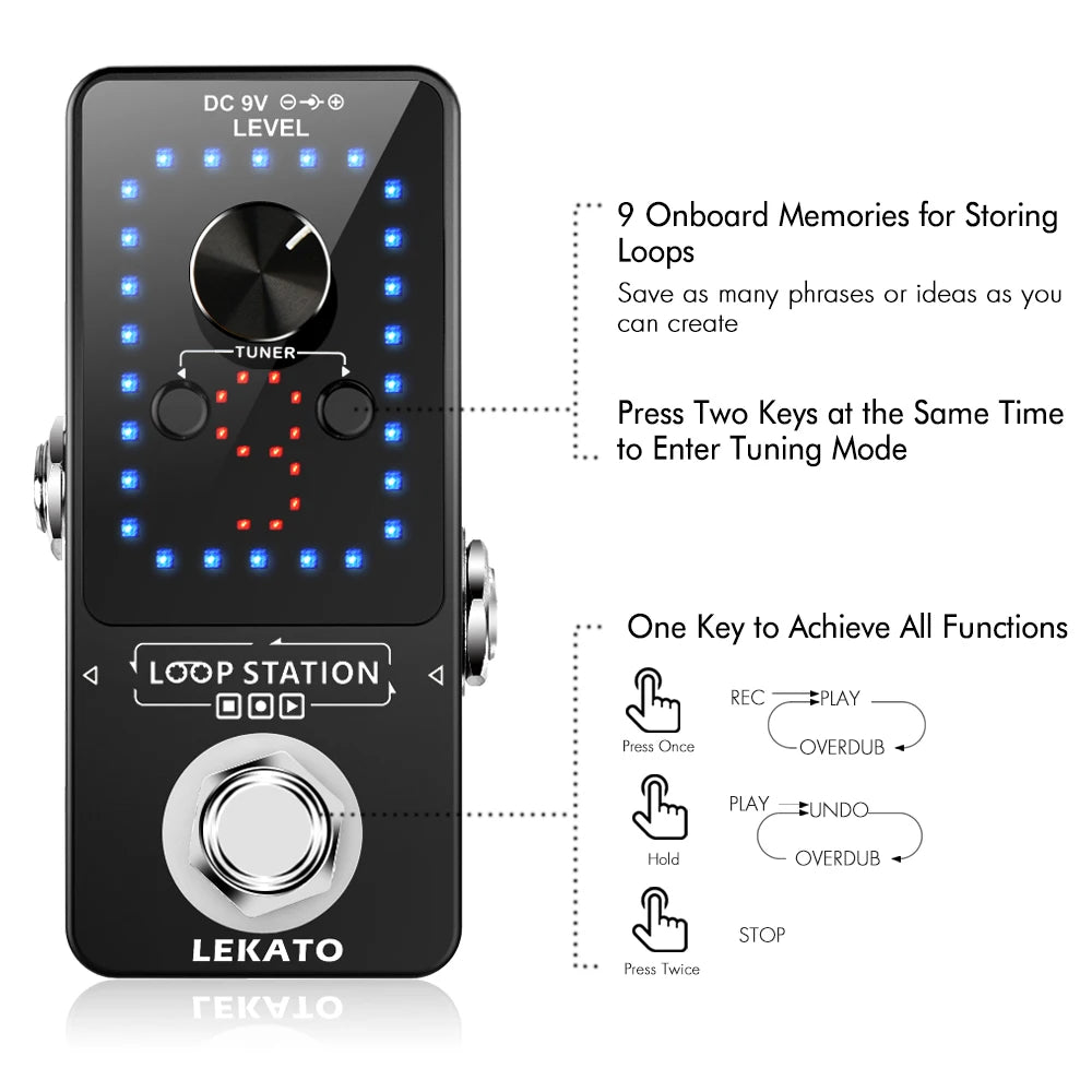 Lekato Guitar Looper Pedal – Loop Station for Electric Guitar with Kenya Delivery (15–25 Days)
