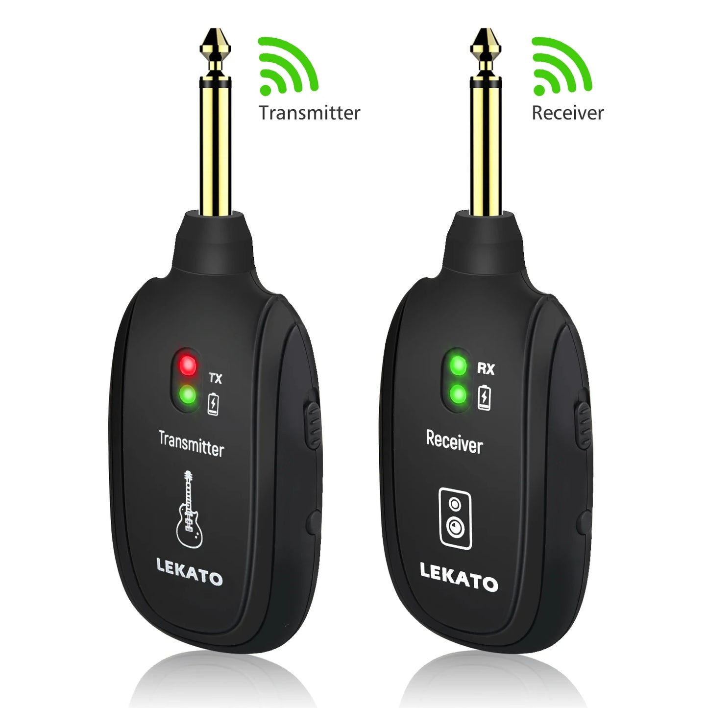 LEKATO WS-60 2.4GHz Wireless Guitar System — Transmitter + Receiver Kit