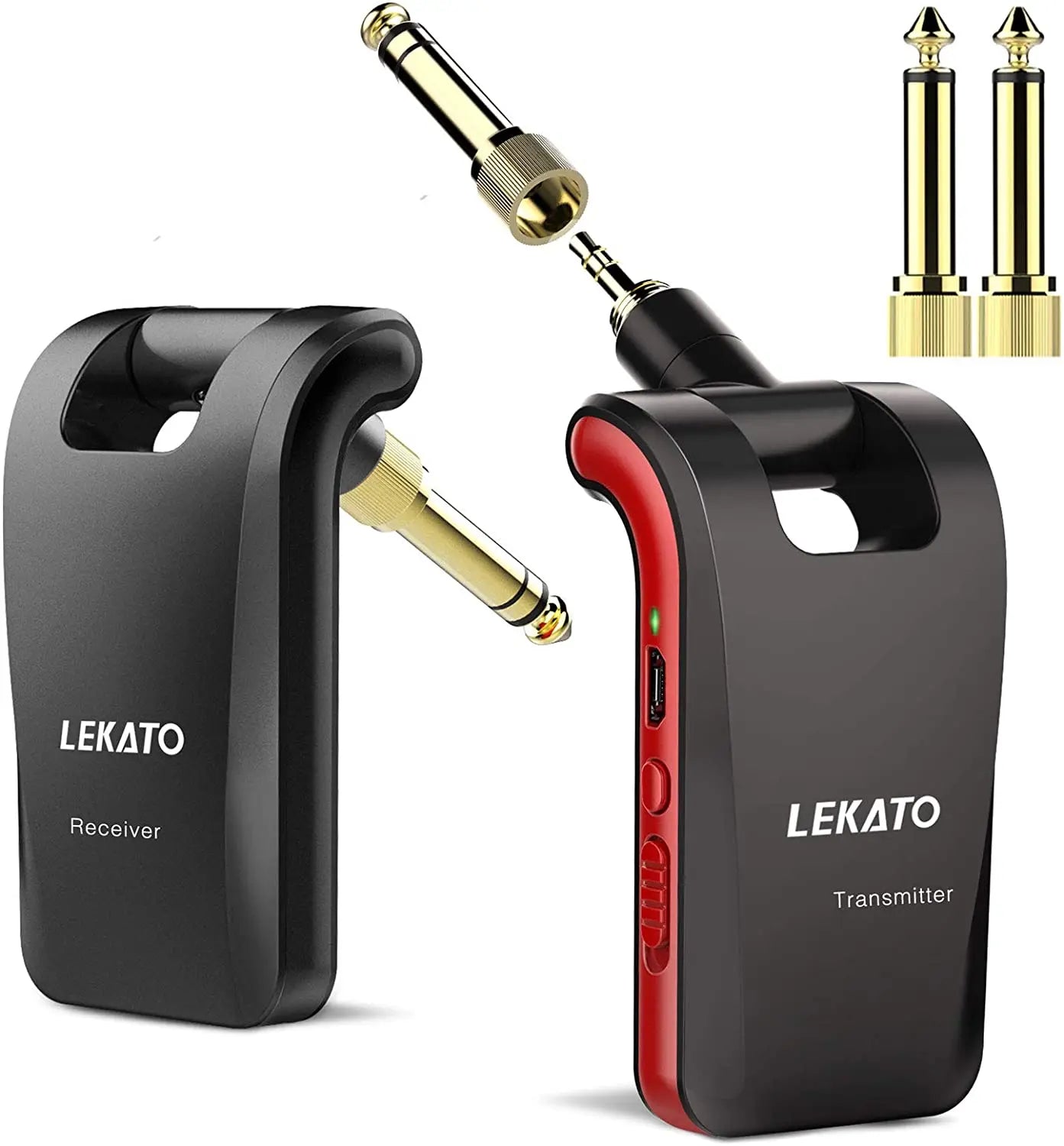 LEKATO WS-60 2.4GHz Wireless Guitar System — Transmitter + Receiver Kit