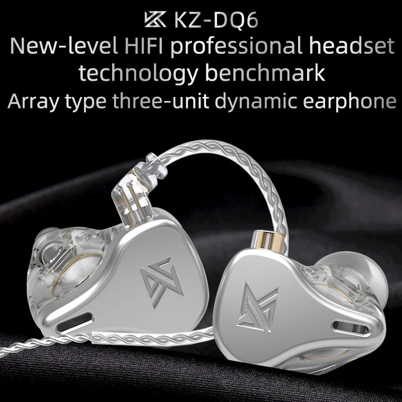 KZ DQ6 Triple‑Dynamic Driver In‑Ear Monitors