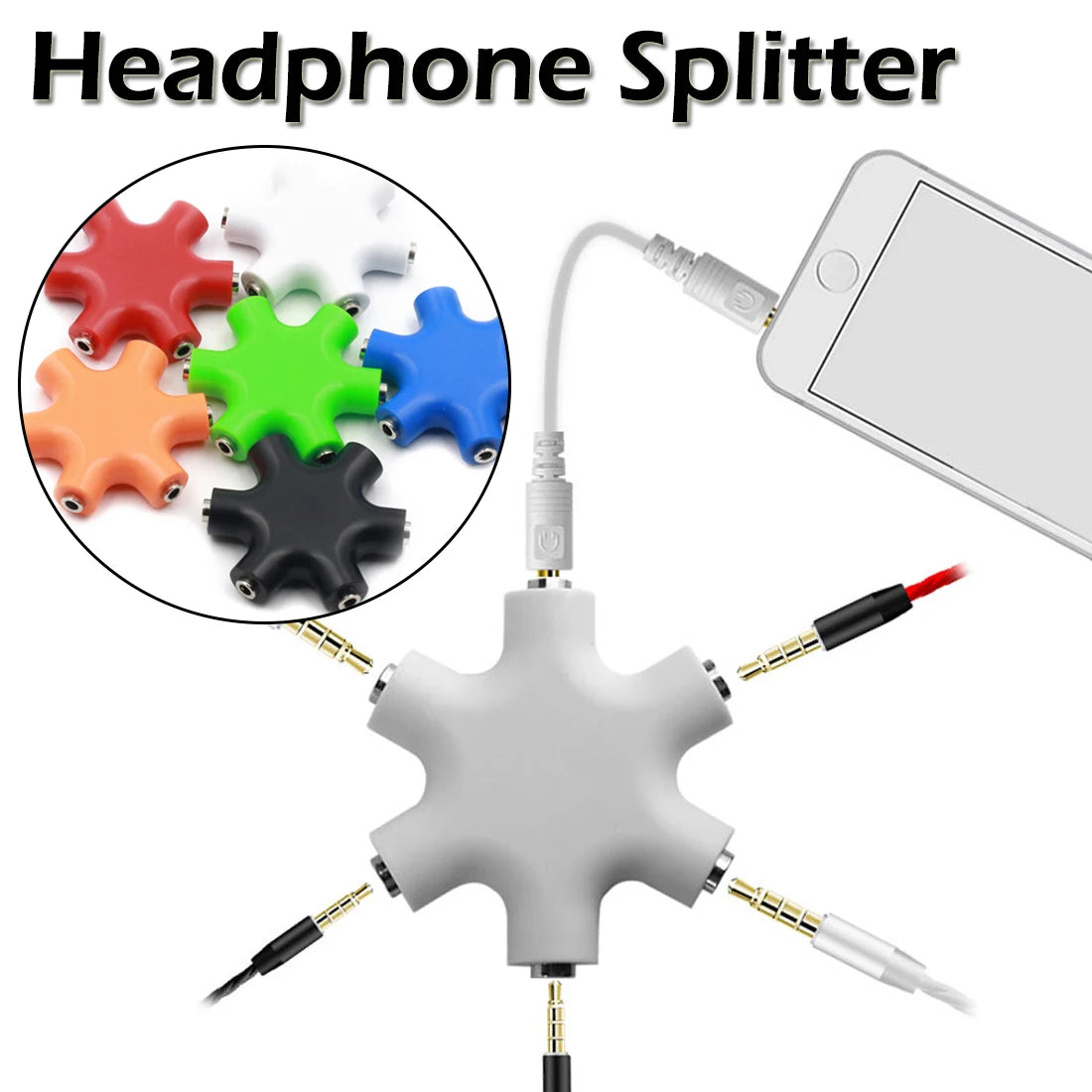 3.5mm Earphone Audio Splitter Adapter – 1 to 2/3/4/5 Jack in Kenya | 15–25 Days Delivery