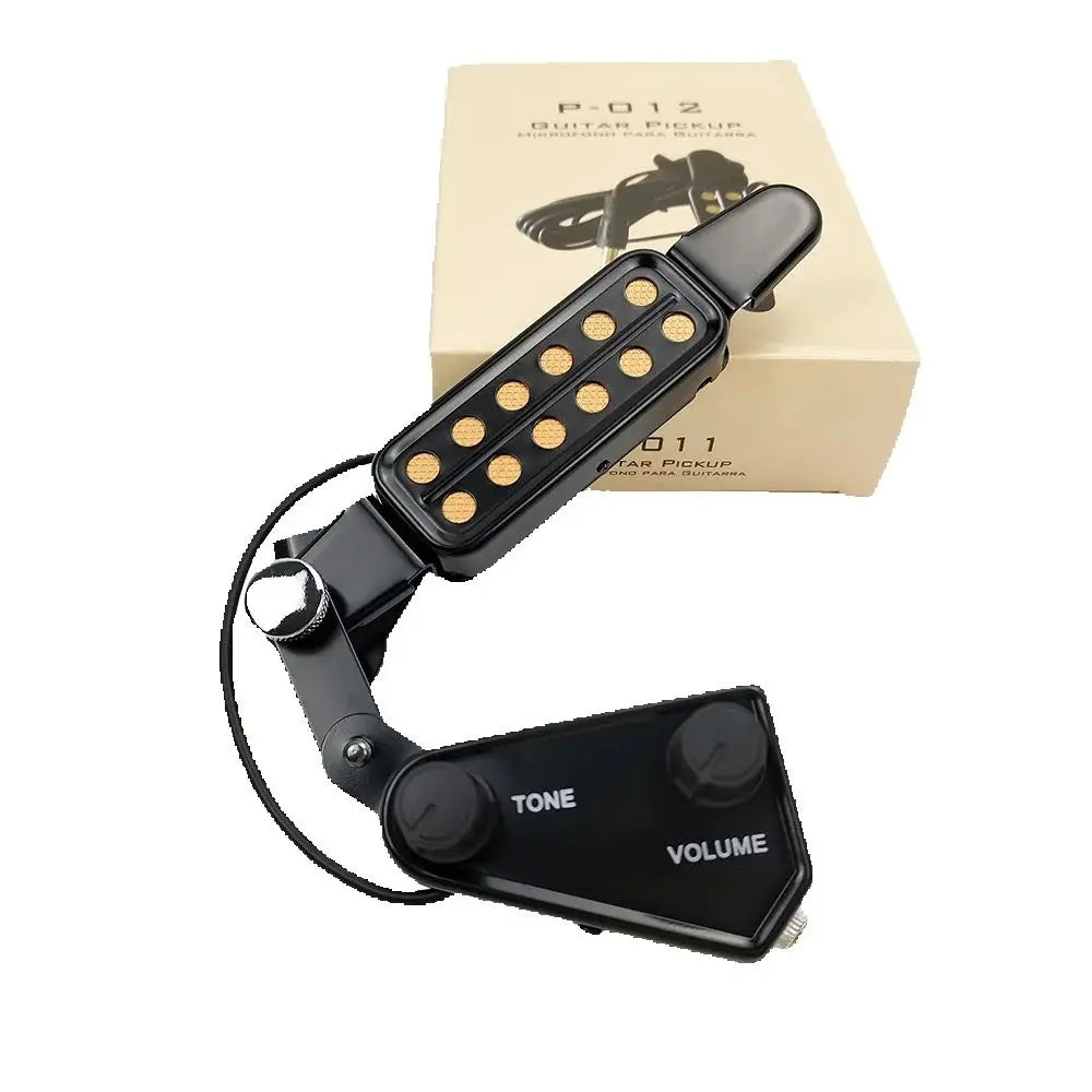 Transducer Soundhole Pickup with Tone and Volume Controller — 12‑Hole Magnetic Acoustic Guitar Pickup