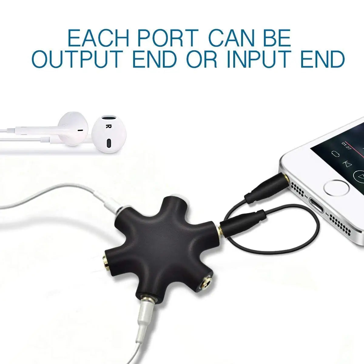 3.5mm Earphone Audio Splitter Adapter – 1 to 2/3/4/5 Jack in Kenya | 15–25 Days Delivery