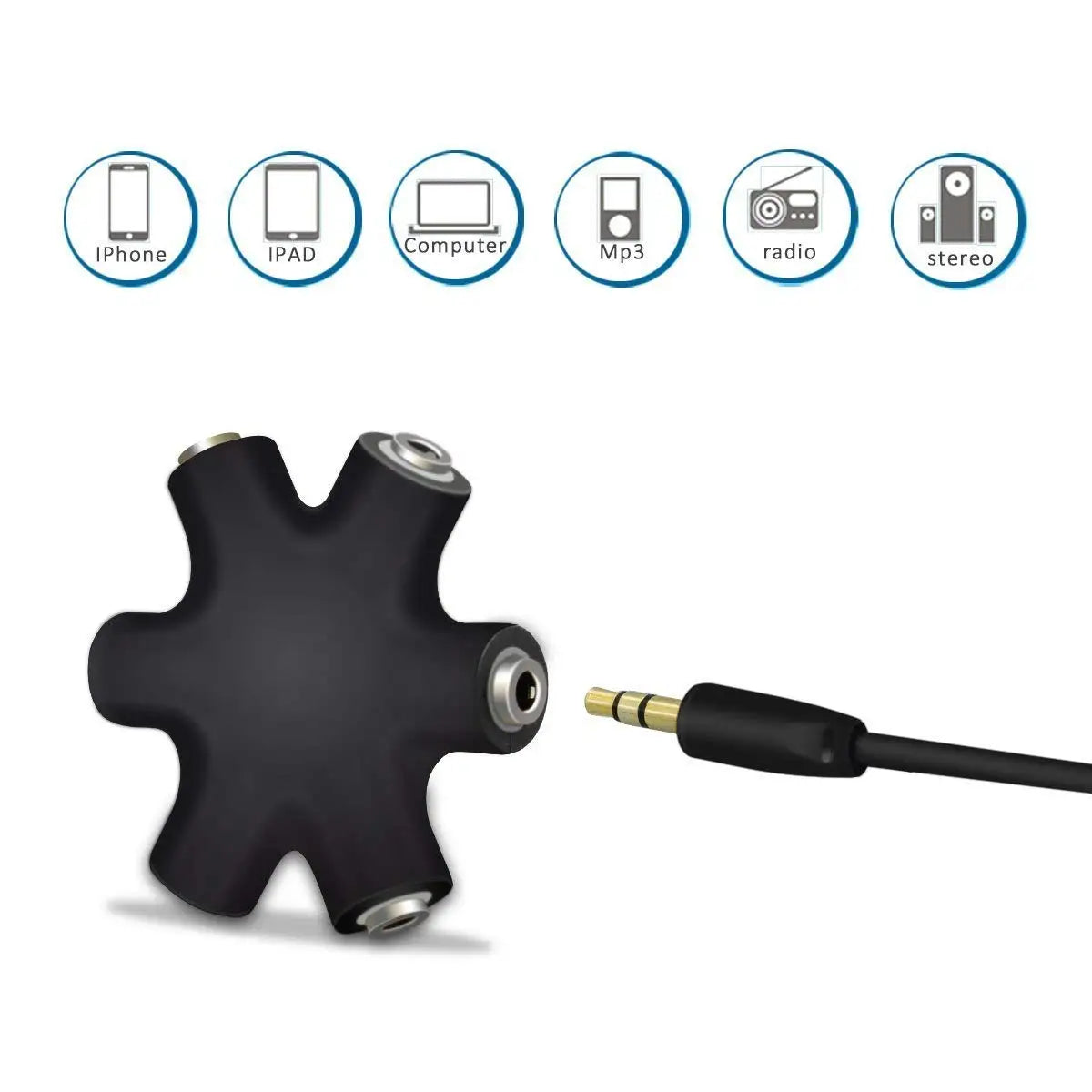 3.5mm Earphone Audio Splitter Adapter – 1 to 2/3/4/5 Jack in Kenya | 15–25 Days Delivery