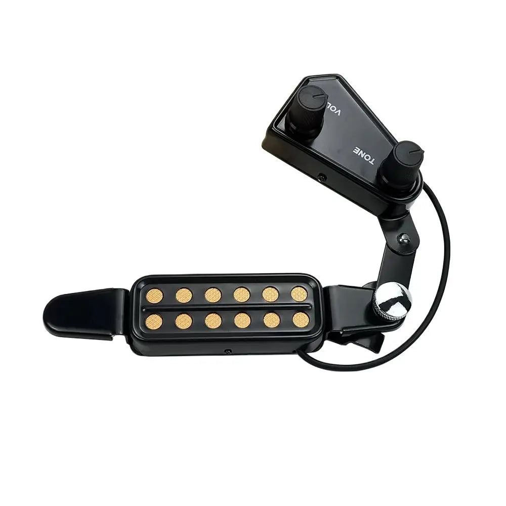 Transducer Soundhole Pickup with Tone and Volume Controller — 12‑Hole Magnetic Acoustic Guitar Pickup