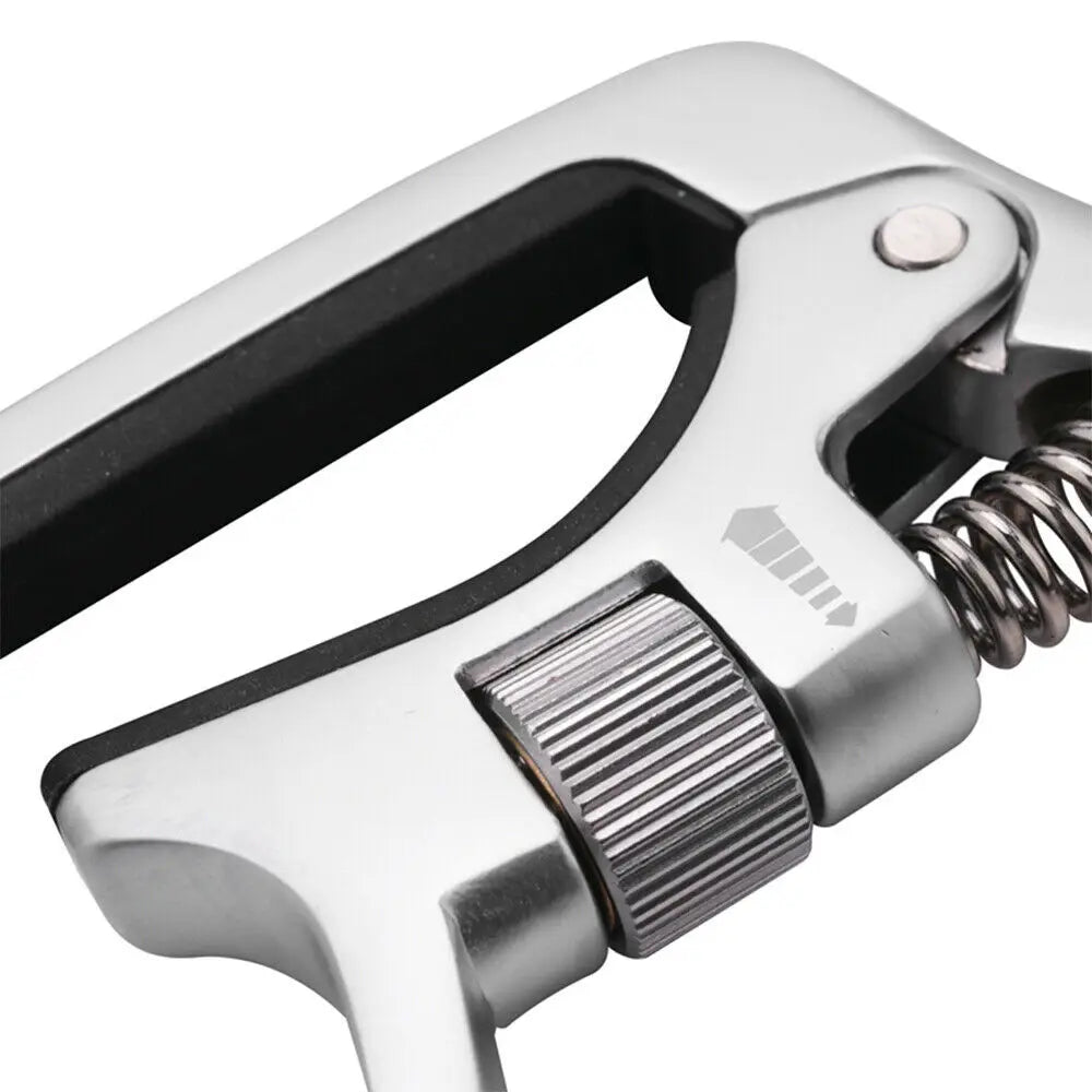 Aroma AC - 30 Guitar Capo – Adjustable Pressure Tension Capo for Acoustic and Electric Guitars, High - Grade Metal, Silver - ZAMAR AUDIO SOLUTIONS