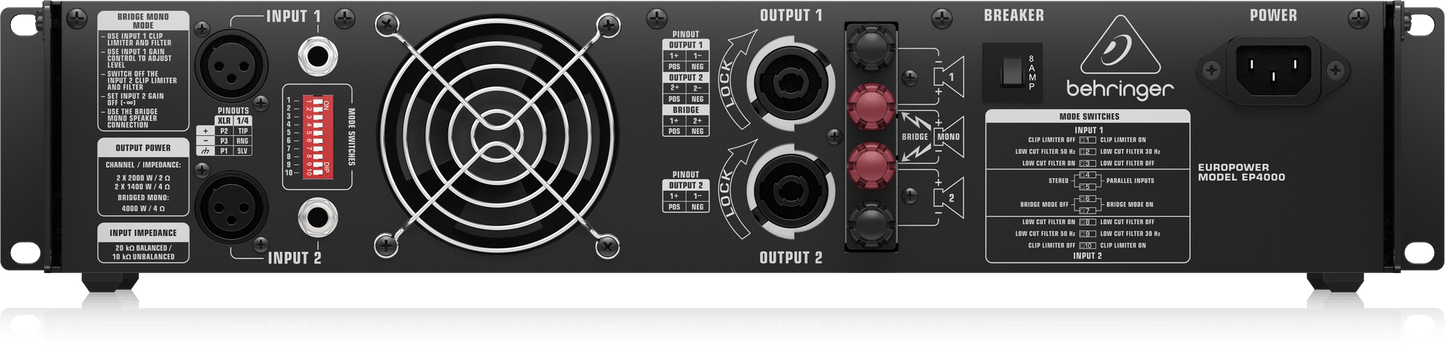 Behringer EP4000 Power Amplifier – High - Performance Stereo Amplifier with ATR Technology - ZAMAR AUDIO SOLUTIONS