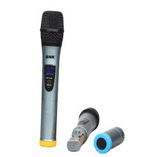 BNK BK5555HL wireless microphone system Kenya — handheld mic shown with detached capsule head and battery compartment