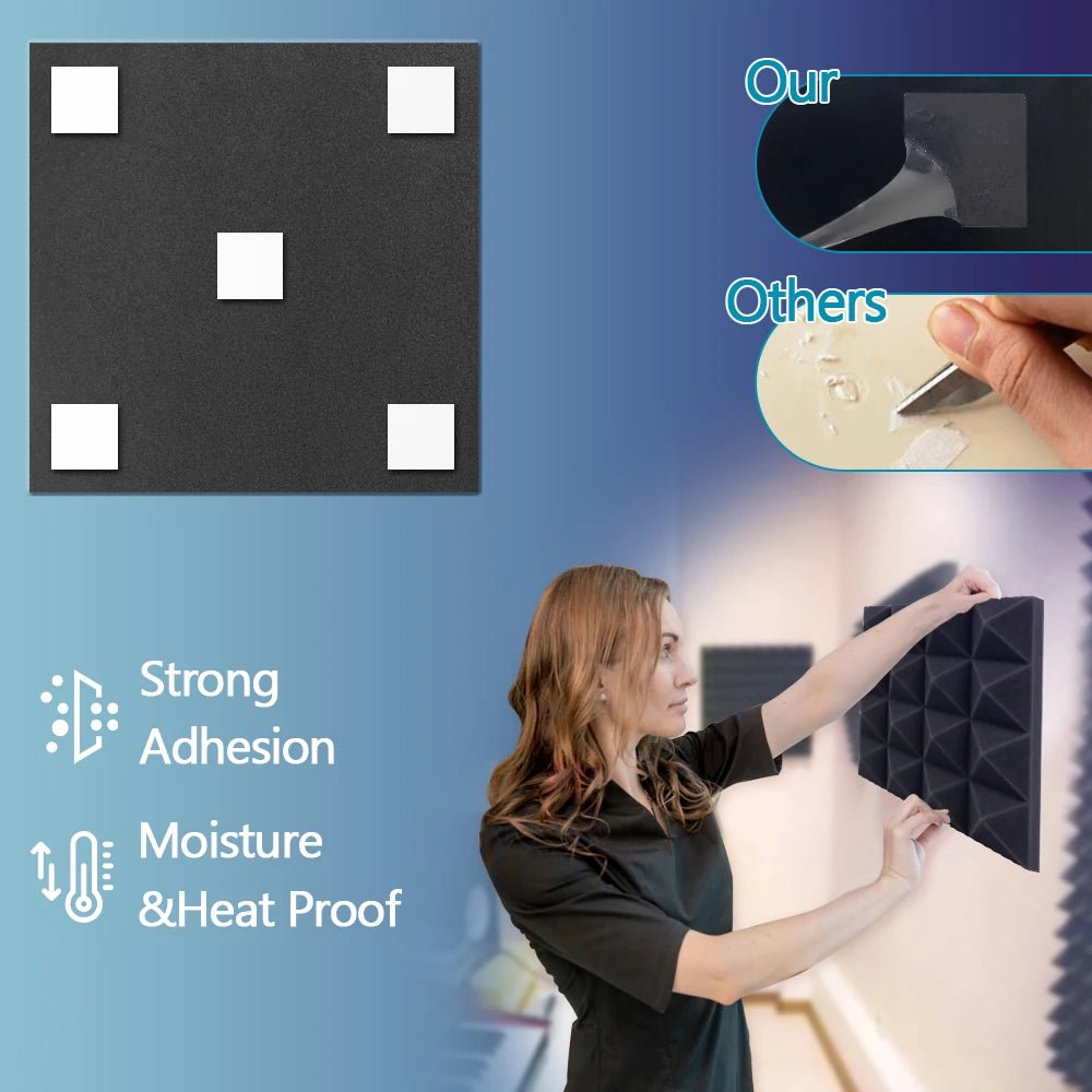COOSTEE Sound Absorbing Wall Panels – 6/12/24Pcs Acoustic Foam Self - Adhesive Panels for Studio, Game Room, and Cinema Echo Canceling Treatment - ZAMAR AUDIO SOLUTIONS