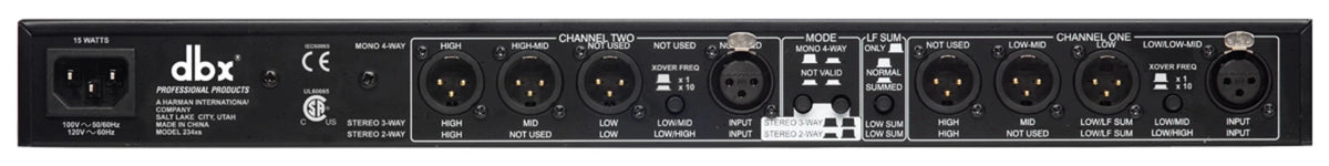dbx 234xs Stereo 2/3-Way Mono 4-Way PA Crossover - ZAMAR AUDIO SOLUTIONS