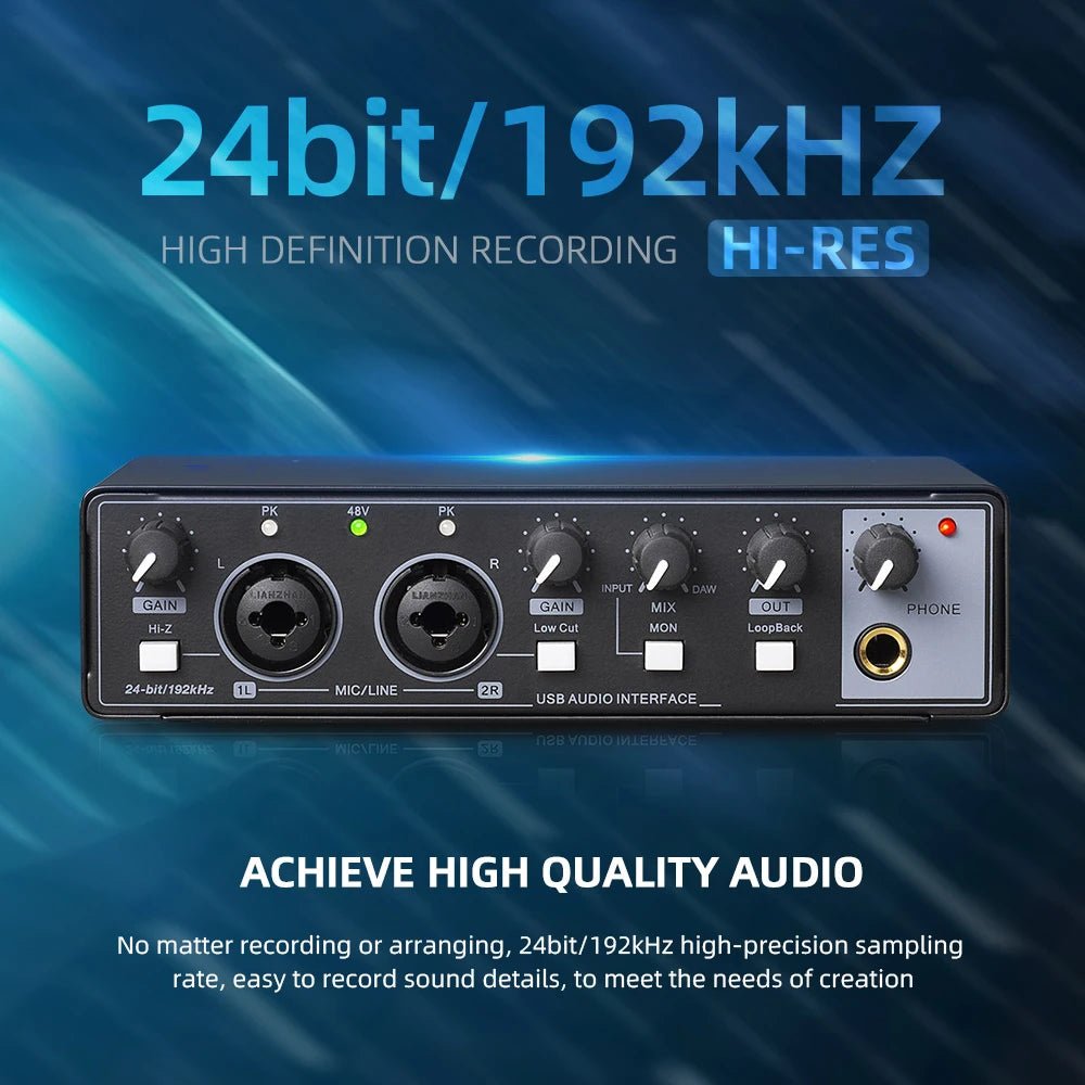 Debra MD22 Audio Interface Sound Card – 24 - bit/192kHz AD Converter, Electric Guitar Live Recording - ZAMAR AUDIO SOLUTIONS