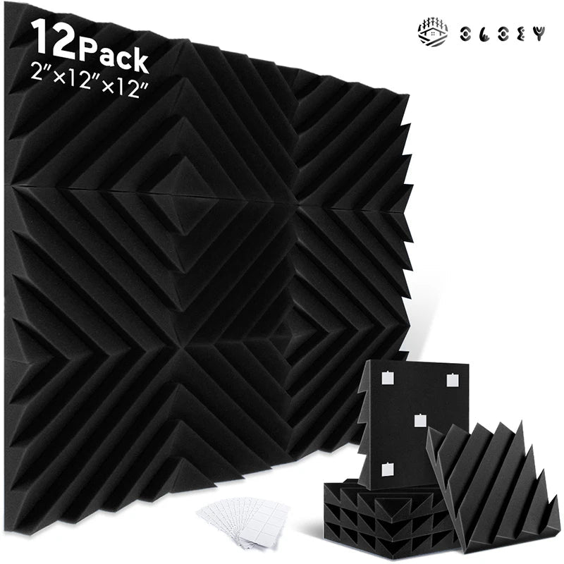 Door Insulation 12 Pack – Soundproofing Noise Cancelling Foam Wall Panels, Studio Acoustic Absorbing Material, Home Decoration - ZAMAR AUDIO SOLUTIONS