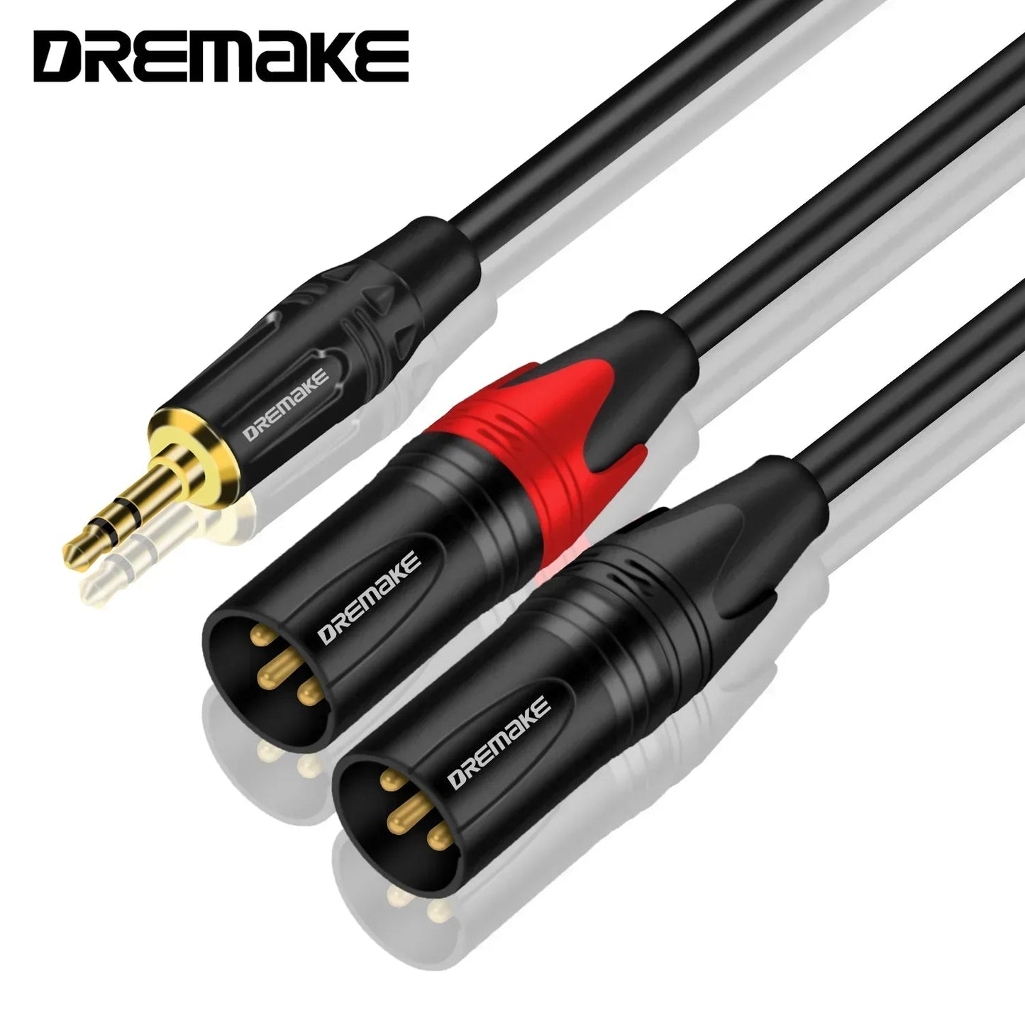 DREMAKE 3.5mm TRS Stereo to Double XLR Male Patch Cord – 1/8 Inch to Dual XLR Male Adapter Breakout Y Splitter Cable - ZAMAR AUDIO SOLUTIONS