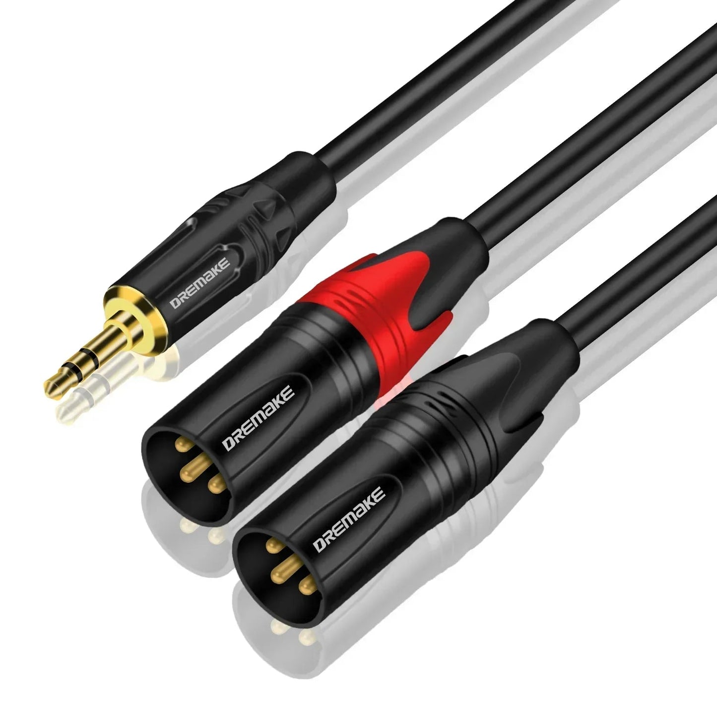 DREMAKE 3.5mm TRS Stereo to Double XLR Male Patch Cord – 1/8 Inch to Dual XLR Male Adapter Breakout Y Splitter Cable - ZAMAR AUDIO SOLUTIONS