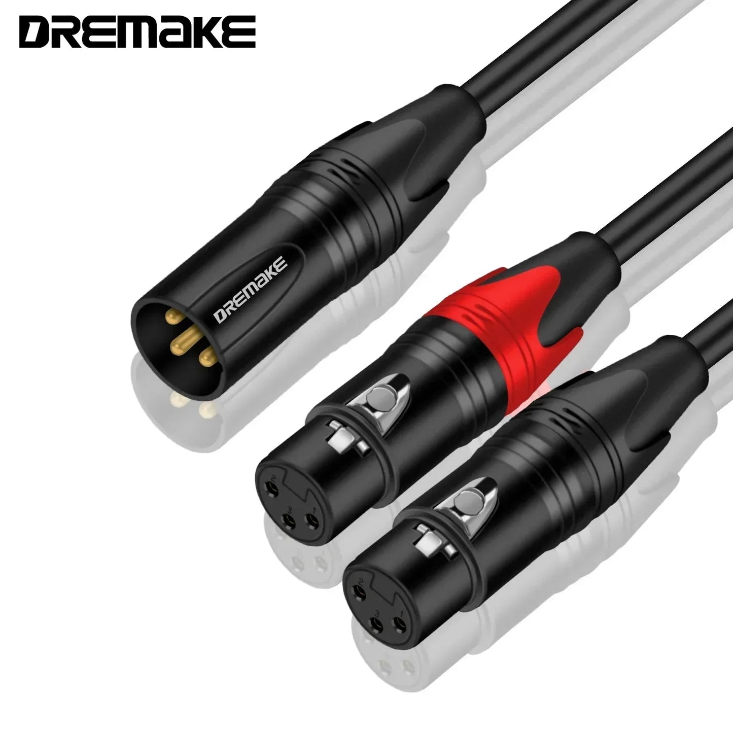 DREMAKE Balanced XLR Mic Y Splitter Audio Cable – 2 Female to 1 Male XLR Plug, Mic Adapter Cable for Professional Audio Setups - ZAMAR AUDIO SOLUTIONS