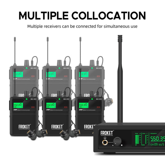 FROKET IEM - 810 Wireless In - Ear Monitor System – Bluetooth 5.0, 100m Range, for Stage Performance and Church Use - ZAMAR AUDIO SOLUTIONS