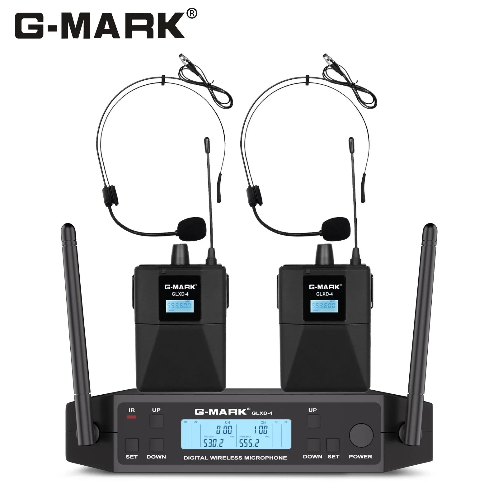 G - MARK GLXD4 Wireless Lavalier Microphone – UHF Professional Clip Mic & Headset with Adjustable Frequency (150M Range) - ZAMAR AUDIO SOLUTIONS