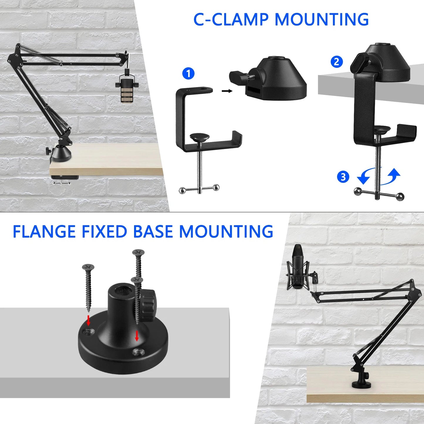 Geekria Microphone Arm Stand – Adjustable Boom Stand for Rode PodMic, NT - USB, NT1 - A, NT1, and Other Standard Microphones - ZAMAR AUDIO SOLUTIONS