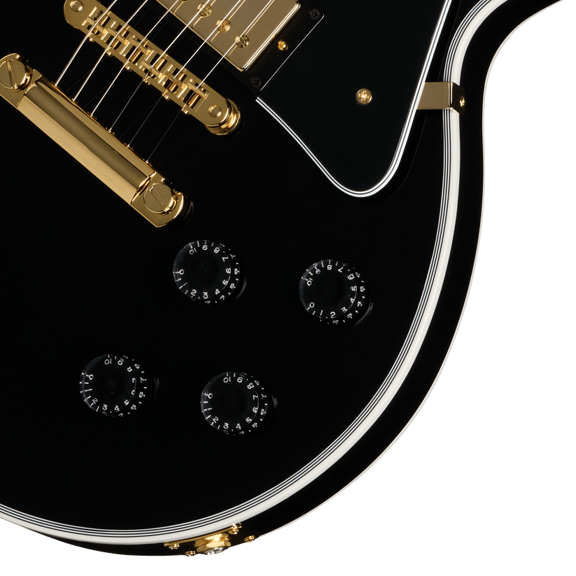 Gibson Les Paul Custom Kenya dual humbucker pickups with gold hardware and multi-ply binding