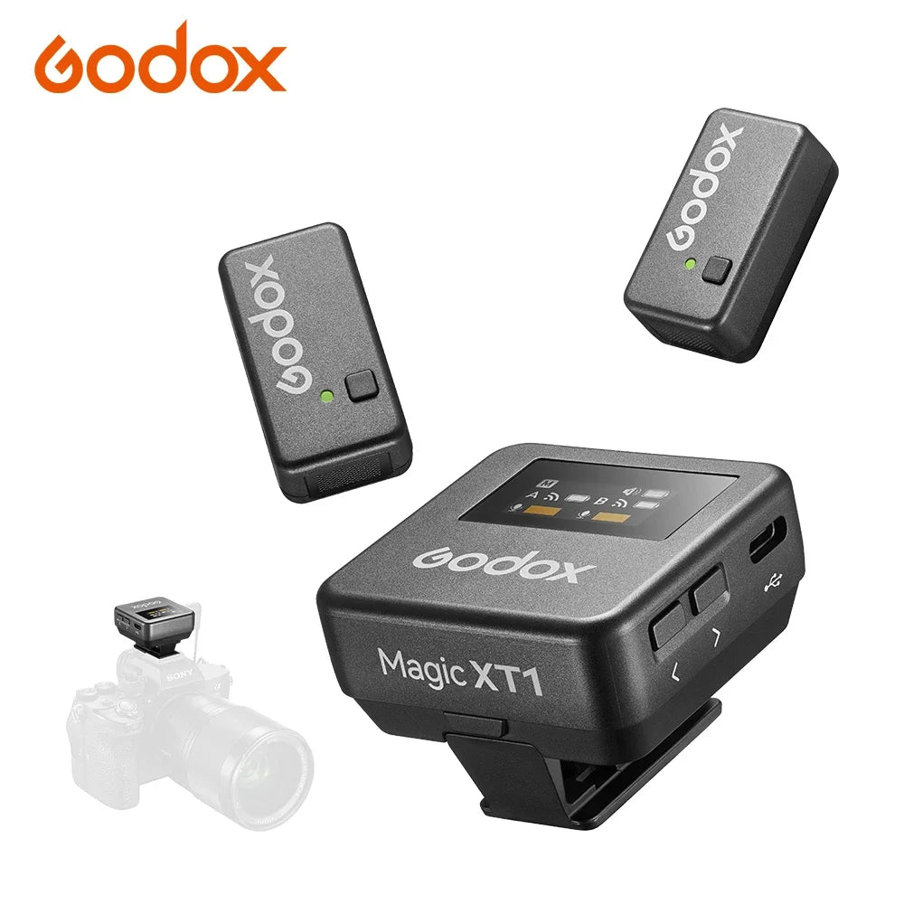 Godox Magic XT1 2.4GHz Wireless Lavalier Microphone Receiver Transmitter – With Charging Case, For Cameras, Interviews, Livestreams - ZAMAR AUDIO SOLUTIONS
