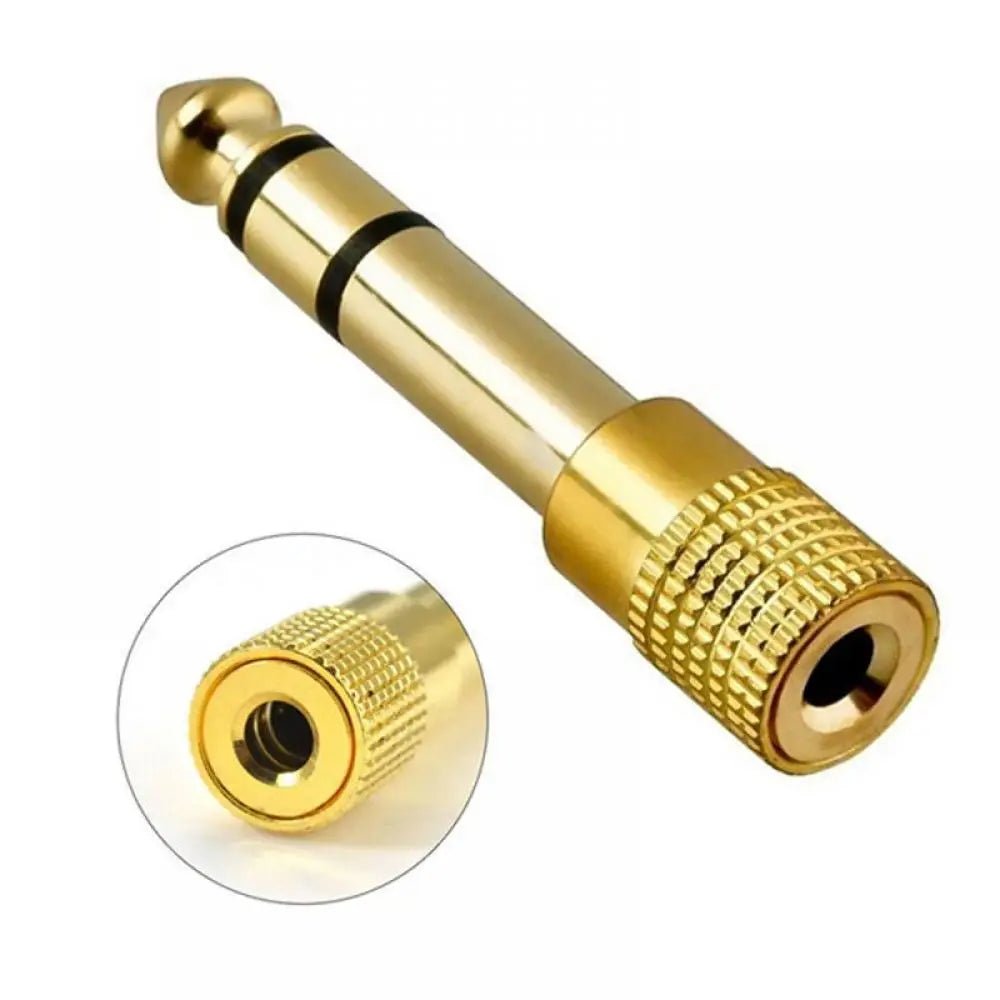 Gold 6.3mm 1/4" Male Plug to 3.5mm 1/8" Female Jack Stereo Headphone Audio Adapter – Home Connectors Adapter Microphone - ZAMAR AUDIO SOLUTIONS
