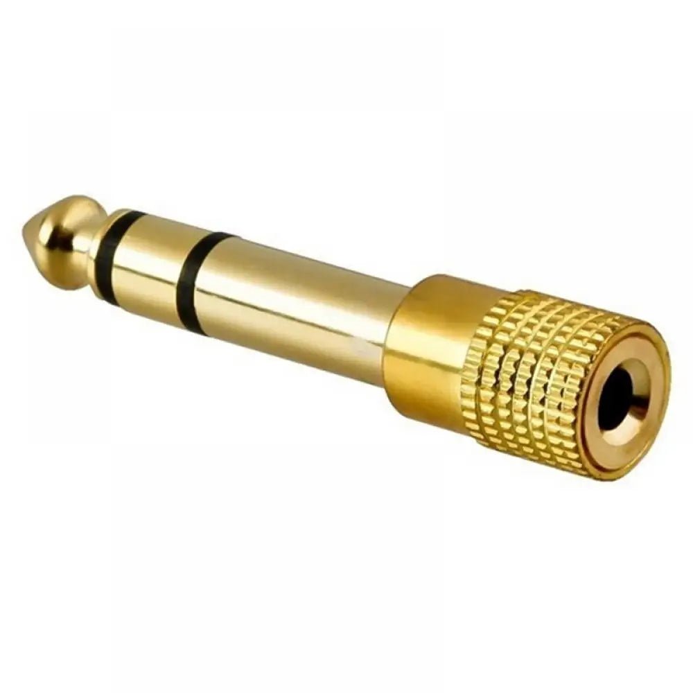 Gold 6.3mm 1/4" Male Plug to 3.5mm 1/8" Female Jack Stereo Headphone Audio Adapter – Home Connectors Adapter Microphone - ZAMAR AUDIO SOLUTIONS