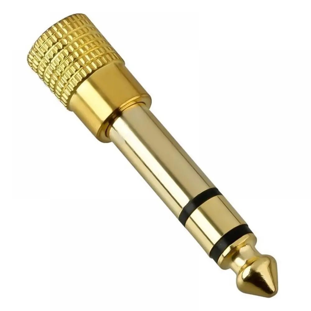 Gold 6.3mm 1/4" Male Plug to 3.5mm 1/8" Female Jack Stereo Headphone Audio Adapter – Home Connectors Adapter Microphone - ZAMAR AUDIO SOLUTIONS