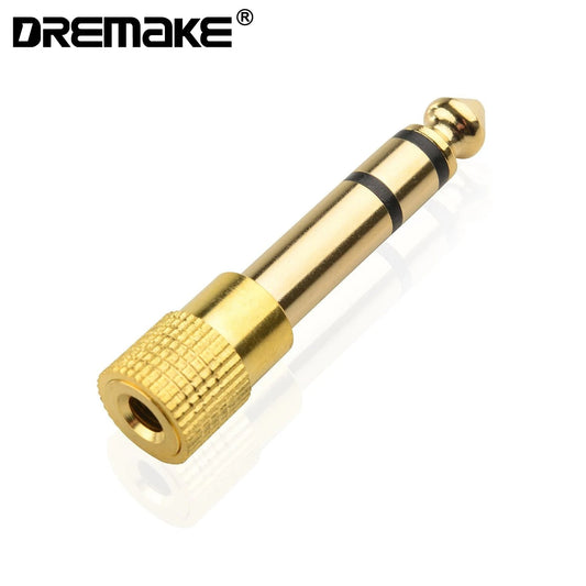 Gold Plated 6.3mm (1/4 inch) to 3.5mm Male to Female Stereo Adapter – DREMAKE Mic Amp Converter for Speaker, Multimedia, Amplifier - ZAMAR AUDIO SOLUTIONS