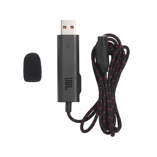 JBL Quantum 300 gaming headset on stand ready for PC and console play