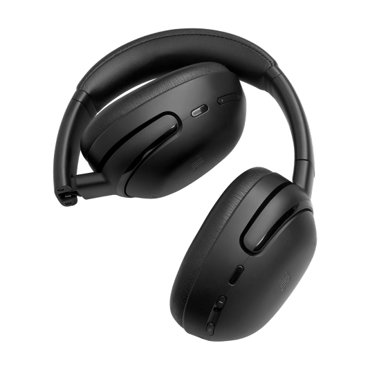 JBL Tour One M3 side profile showing foldable hinge and JBL-branded ear cup, black, Kenya