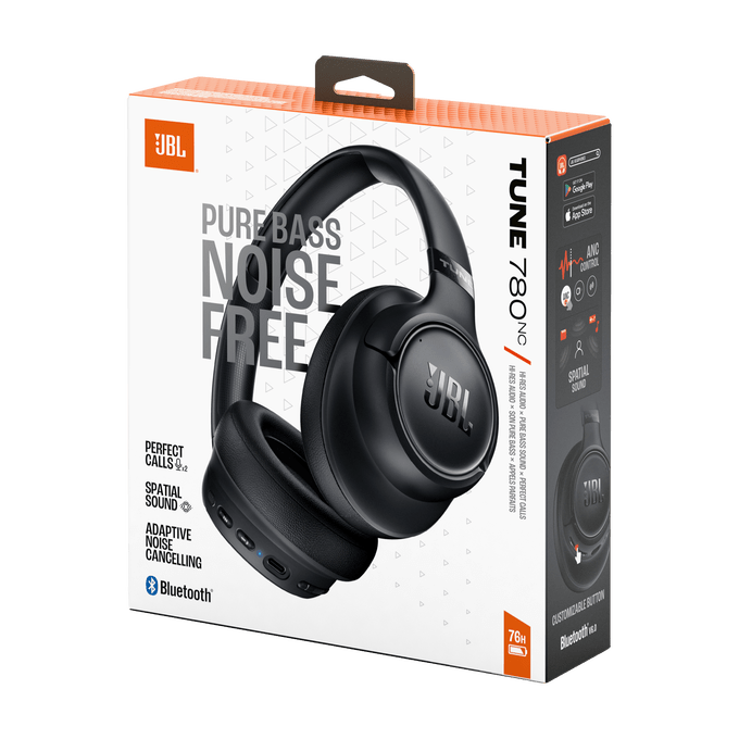 JBL Tune 780NC side profile showing foldable over-ear design and cushioned ear cups