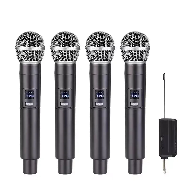 LEEDOAR Dual Channels UHF Wireless Microphone Set – Handheld Fixed Frequency Dynamic Mic for Karaoke, Weddings, Parties, Church & TV Show - ZAMAR AUDIO SOLUTIONS