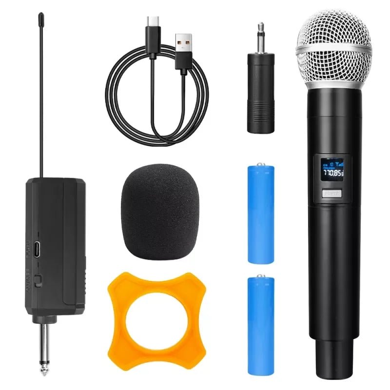 LEEDOAR Dual Channels UHF Wireless Microphone Set – Handheld Fixed Frequency Dynamic Mic for Karaoke, Weddings, Parties, Church & TV Show - ZAMAR AUDIO SOLUTIONS