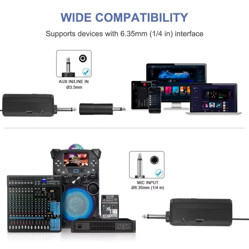 LEEDOAR Dual Channels UHF Wireless Microphone Set – Handheld Fixed Frequency Dynamic Mic for Karaoke, Weddings, Parties, Church & TV Show - ZAMAR AUDIO SOLUTIONS