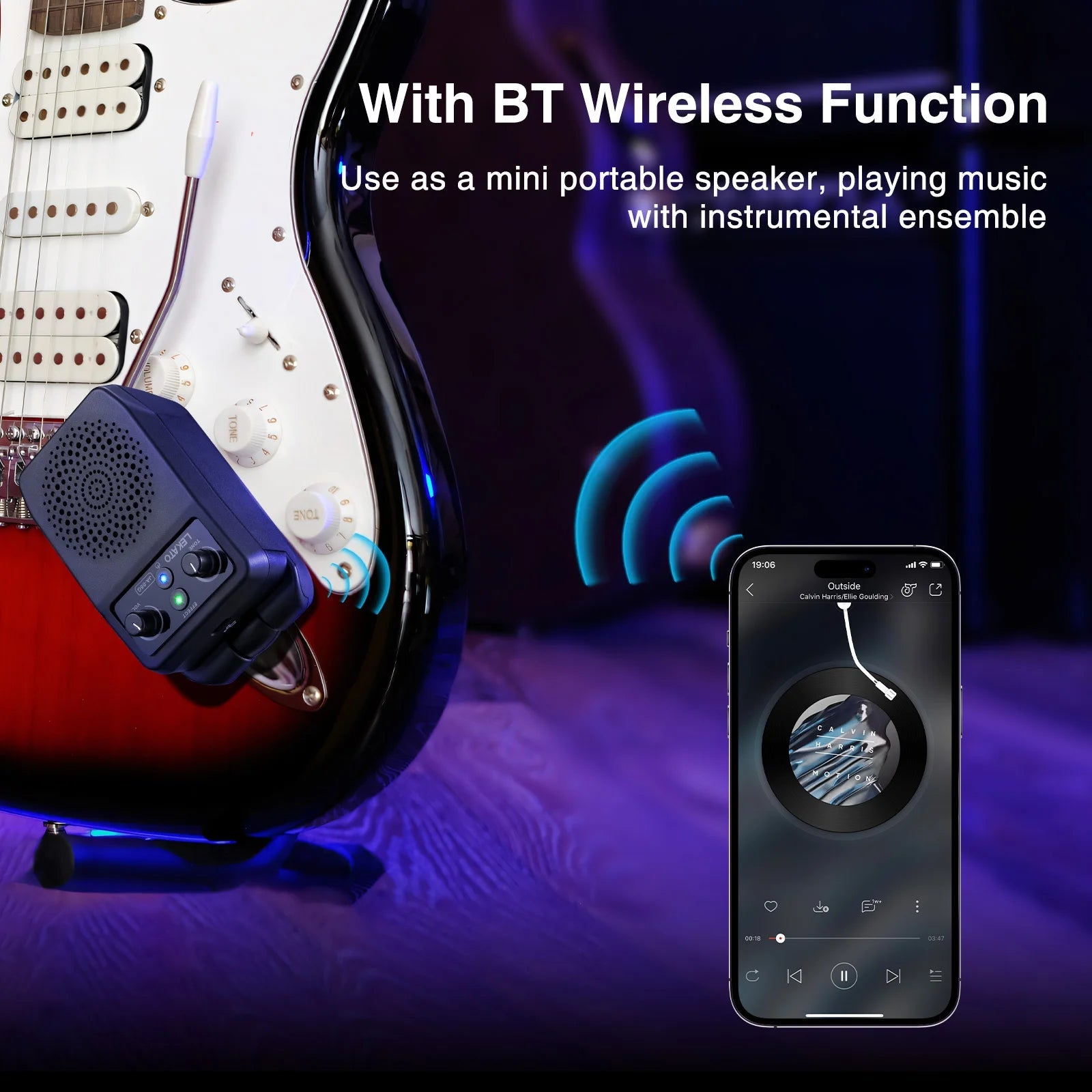LEKATO Mini Electric Guitar Amp 5W – Portable Bluetooth Amplifier with Built - in Effects (Clean, Distortion, Overdrive, Reverb) - ZAMAR AUDIO SOLUTIONS