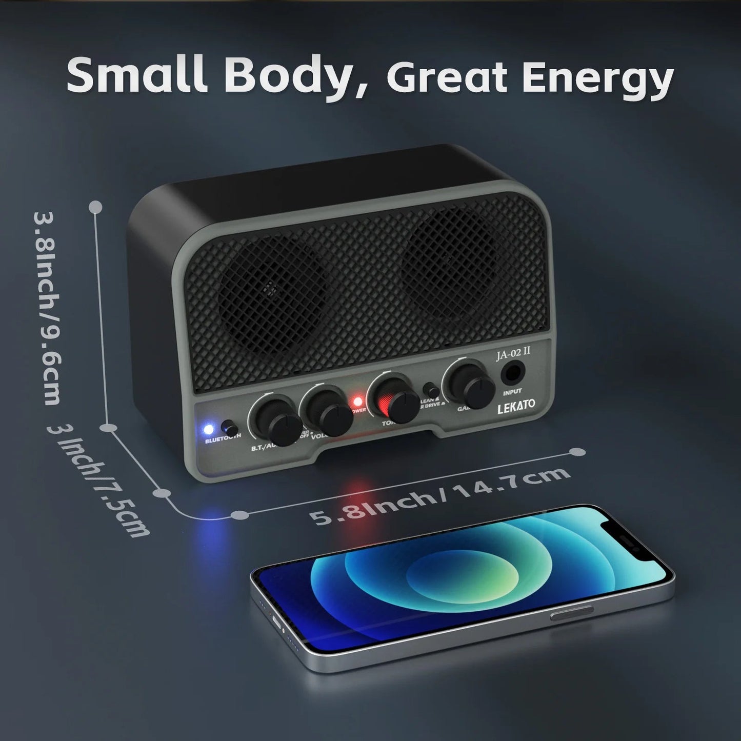 LEKATO Mini Guitar Amp 5W – Rechargeable Electric Guitar Amplifier with Clean & Overdrive Effects, Bluetooth, Portable - ZAMAR AUDIO SOLUTIONS