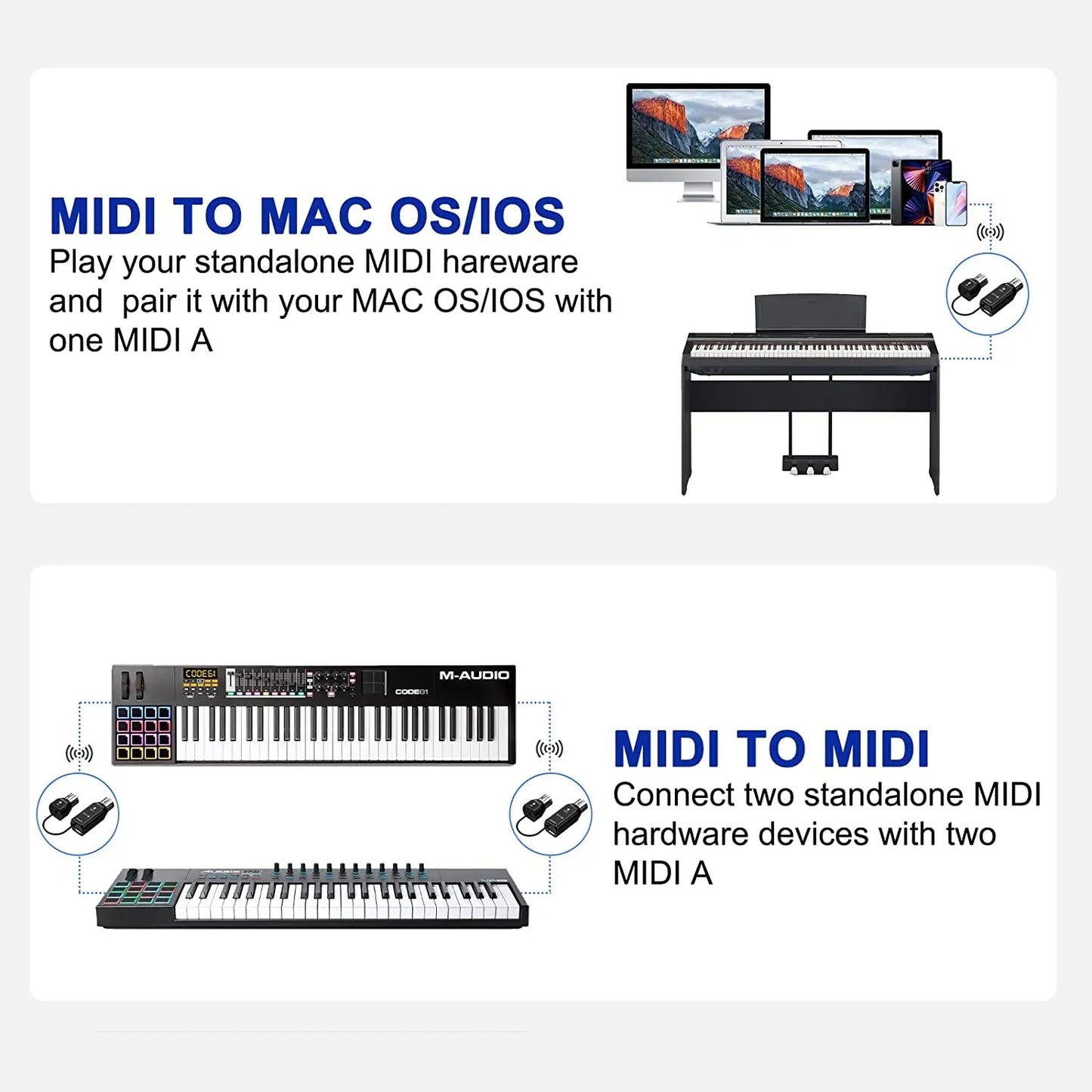 LEKATO Wireless MIDI Adapter MS1 – Mini Wireless Transmission System, 5 PIN for EWI, Keytar, Digital Piano, and MIDI Devices - ZAMAR AUDIO SOLUTIONS