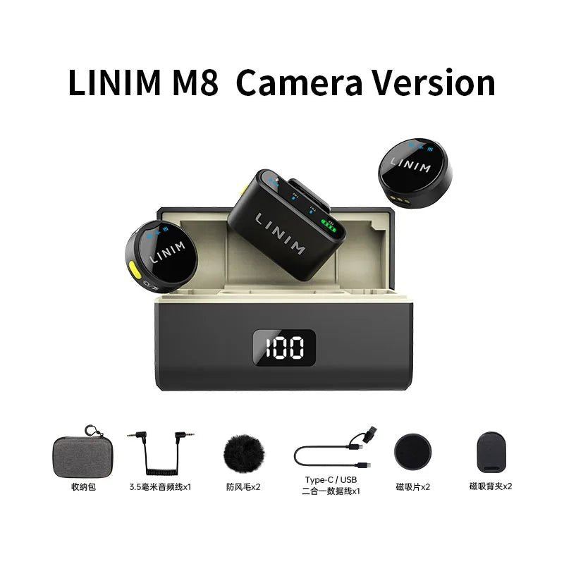 LINIM M8 Wireless Lavalier Microphone – 2.4GHz Mini Lapel Mic with Noise Cancellation, 23H Battery Life, and Instant Pairing - ZAMAR AUDIO SOLUTIONS