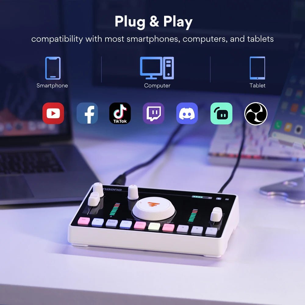 Maono AMC2 Neo Professional Sound Card – Audio Interface Mixer with 48V Phantom Power for Smartphones, PCs, Live Streaming, and Recording - ZAMAR AUDIO SOLUTIONS