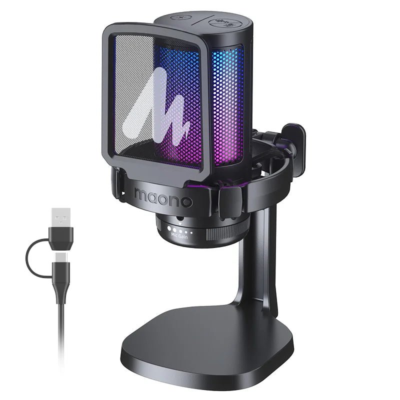 Maono DGM20 USB Gaming Microphone – Noise Cancellation, RGB Lighting, Real - Time Monitoring, and Complete Recording Kit - ZAMAR AUDIO SOLUTIONS