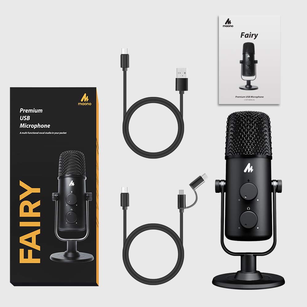 MAONO Fairy USB Microphone — Multi‑Pattern Condenser Mic (USB‑C/USB‑A) - ZAMAR AUDIO SOLUTIONS