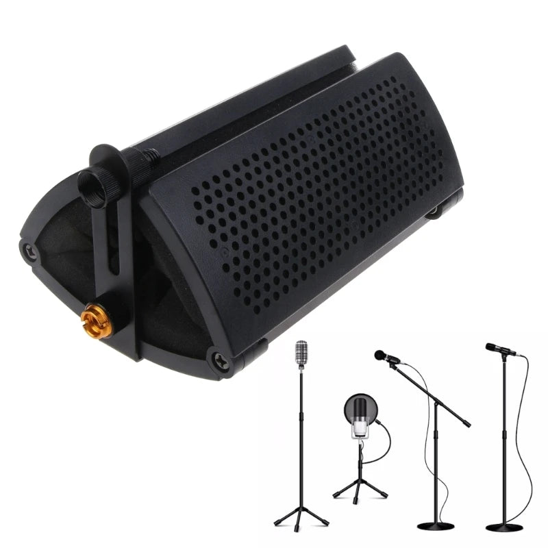Microphone Isolation Shield – Studio Recording Shield, Broadcast Noise Reduction Equipment, Acoustic Soundproofing Wedges (3 Panels) - ZAMAR AUDIO SOLUTIONS