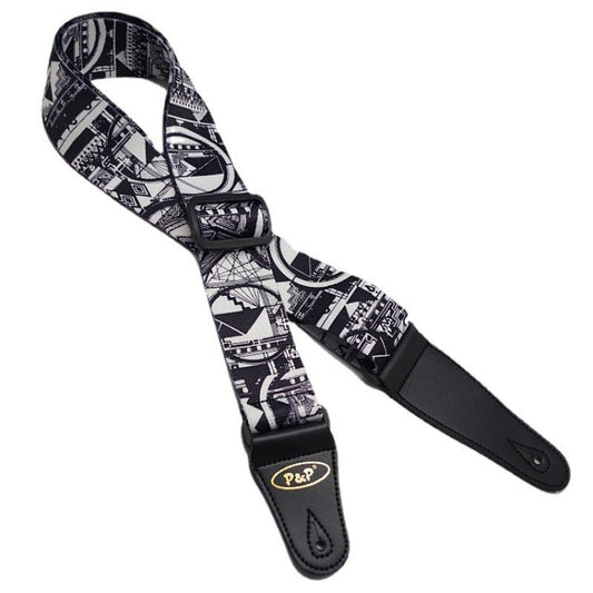 New Black White Series Guitar Strap – Adjustable Printed Strap for Acoustic, Folk, Electric Guitar, Bass, Ukulele - ZAMAR AUDIO SOLUTIONS