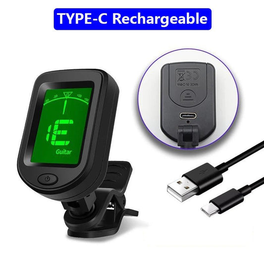 NEW Rechargeable Guitar Tuner – Clip - On Electronic Tuner for Guitar, Bass, Ukulele, Violin, Mandolin, Banjo - ZAMAR AUDIO SOLUTIONS